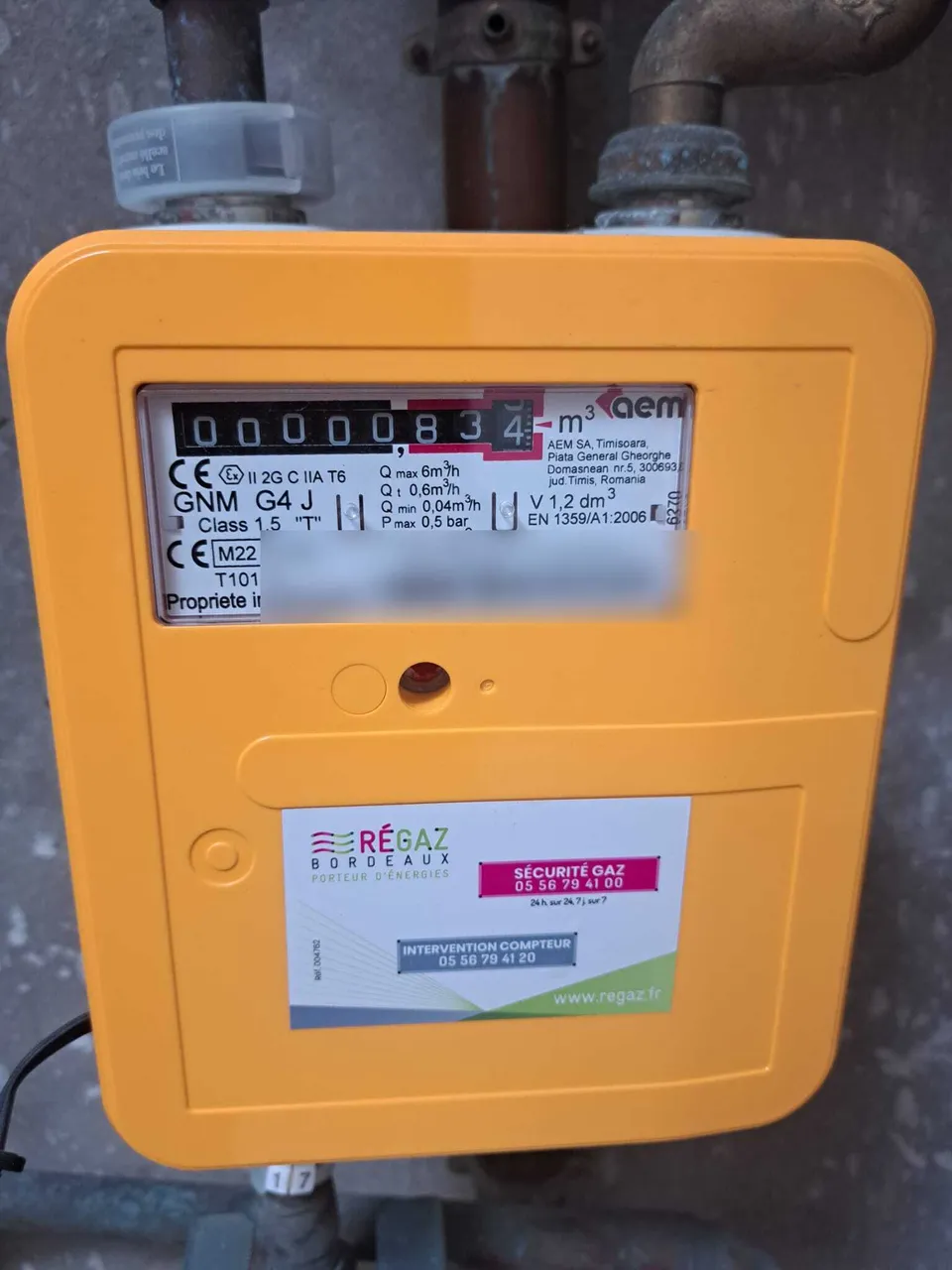 Compteur et arrivée de gaz d'un logement contrôlés lors du diagnostic